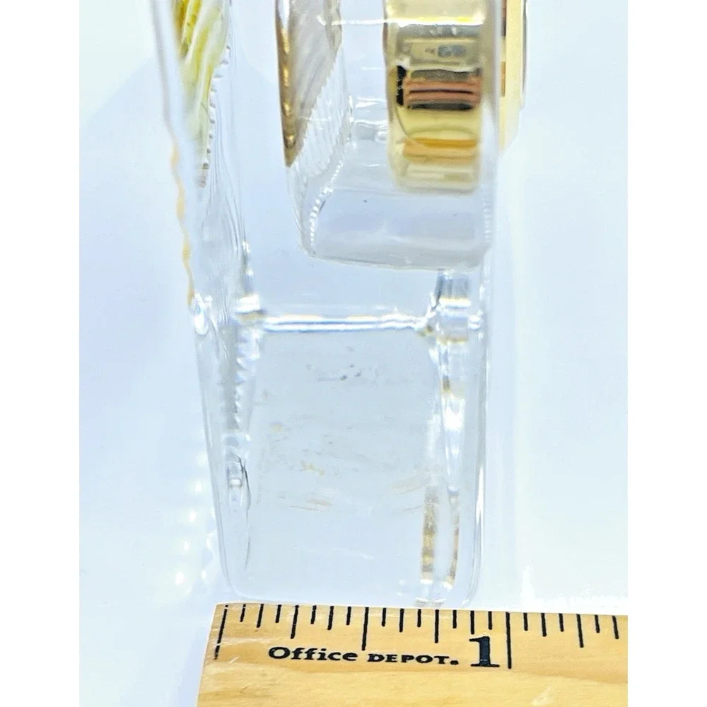 VTG Christian Dior Crystal Block Rubbed And Gold Tone Desk Clock